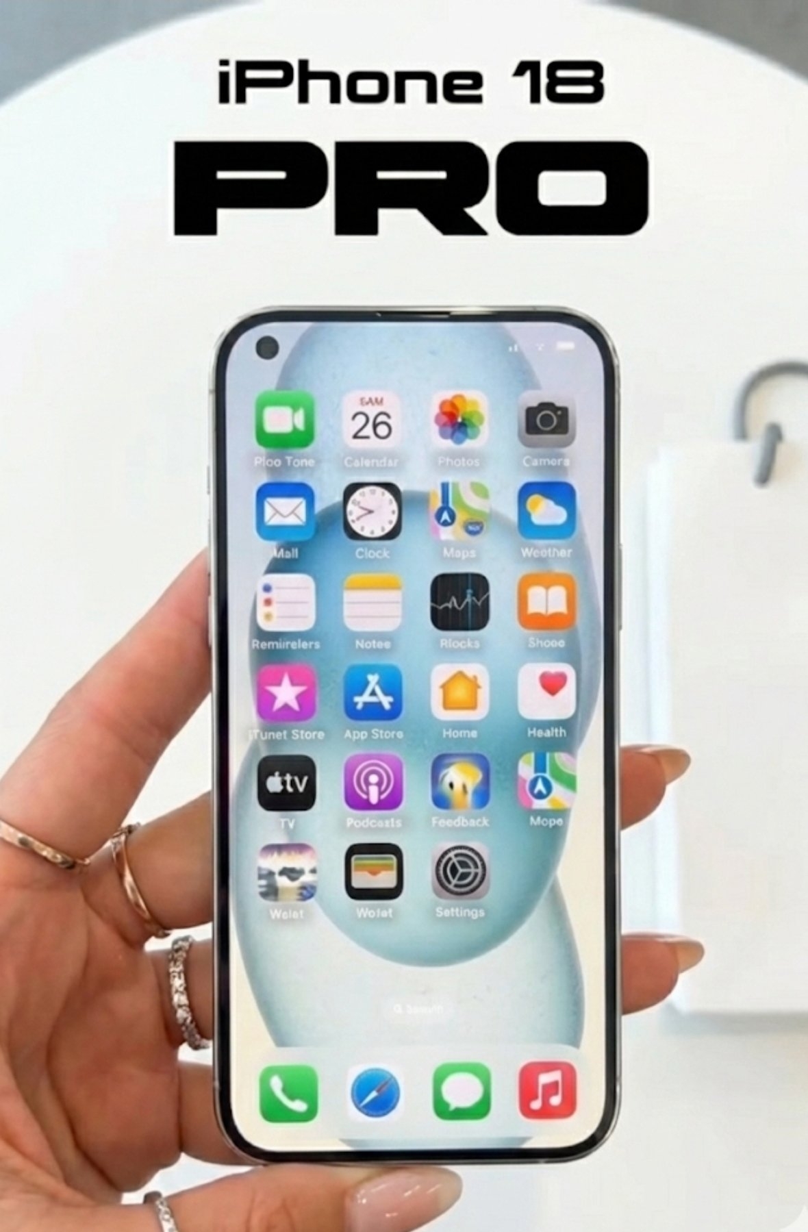 detalhes de conceito do iPhone 18 Pro