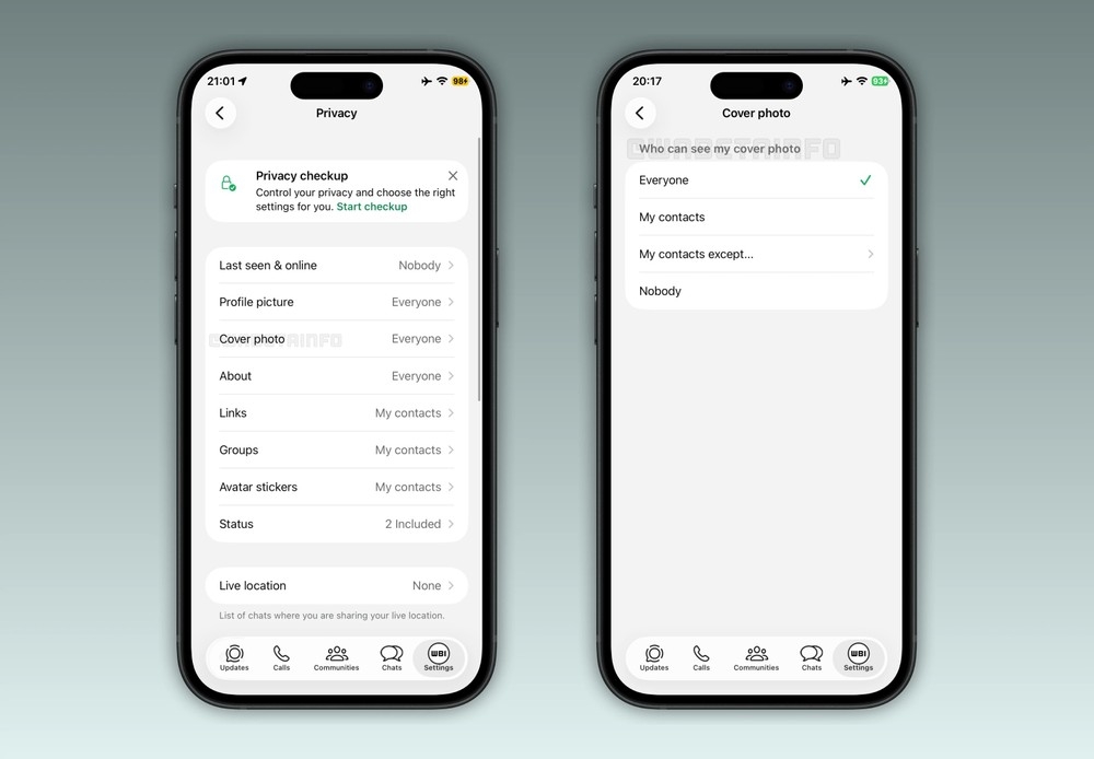 whatsapp com novas funcionalidades para perfis