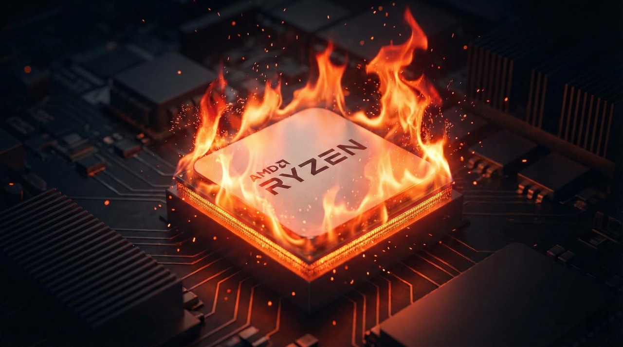 AMD processador em fogo
