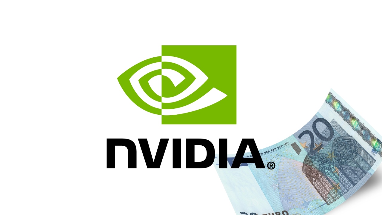 Nvidia logo com nota de 20 euros