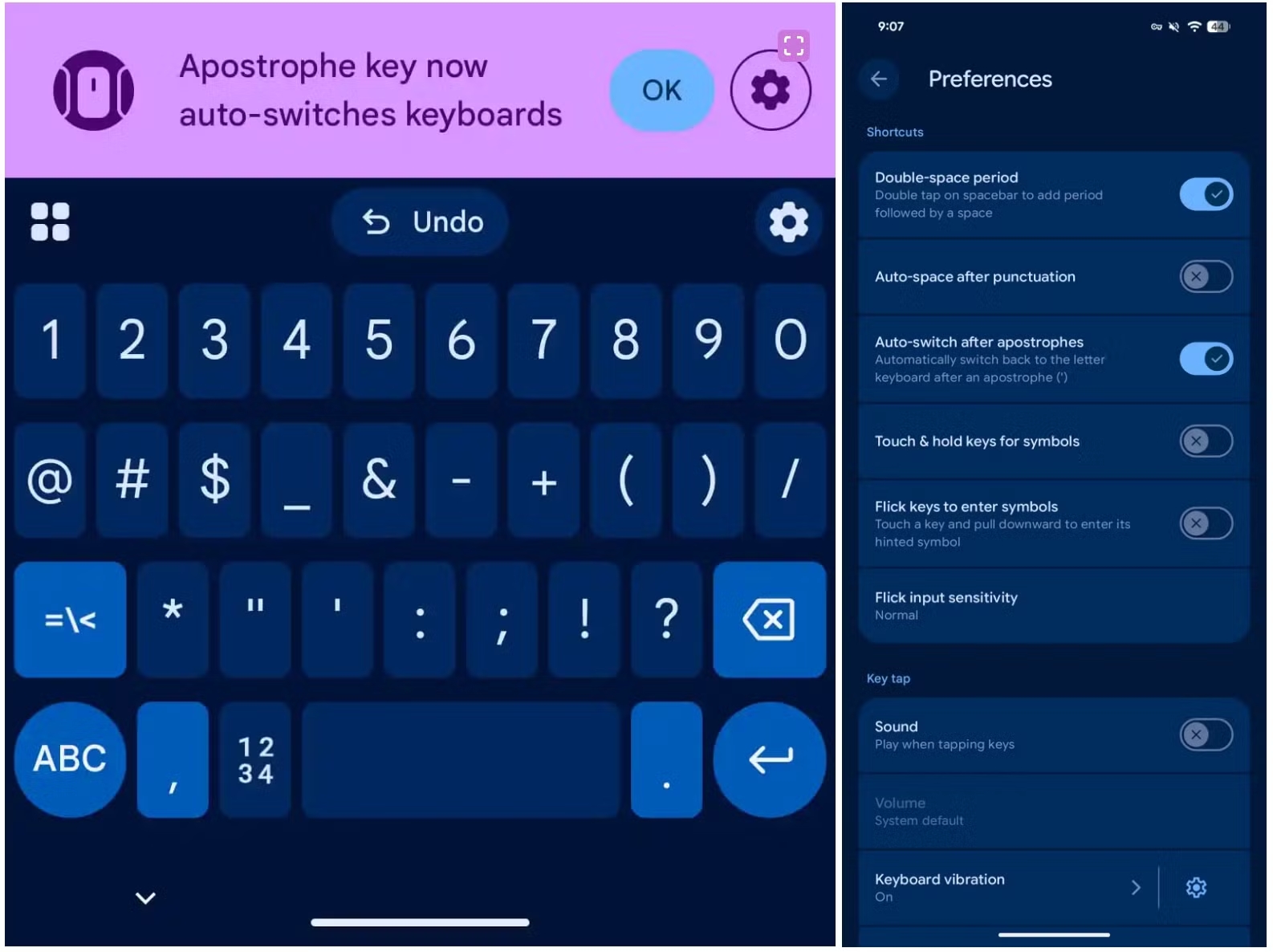 nova funcionalidade do gboard