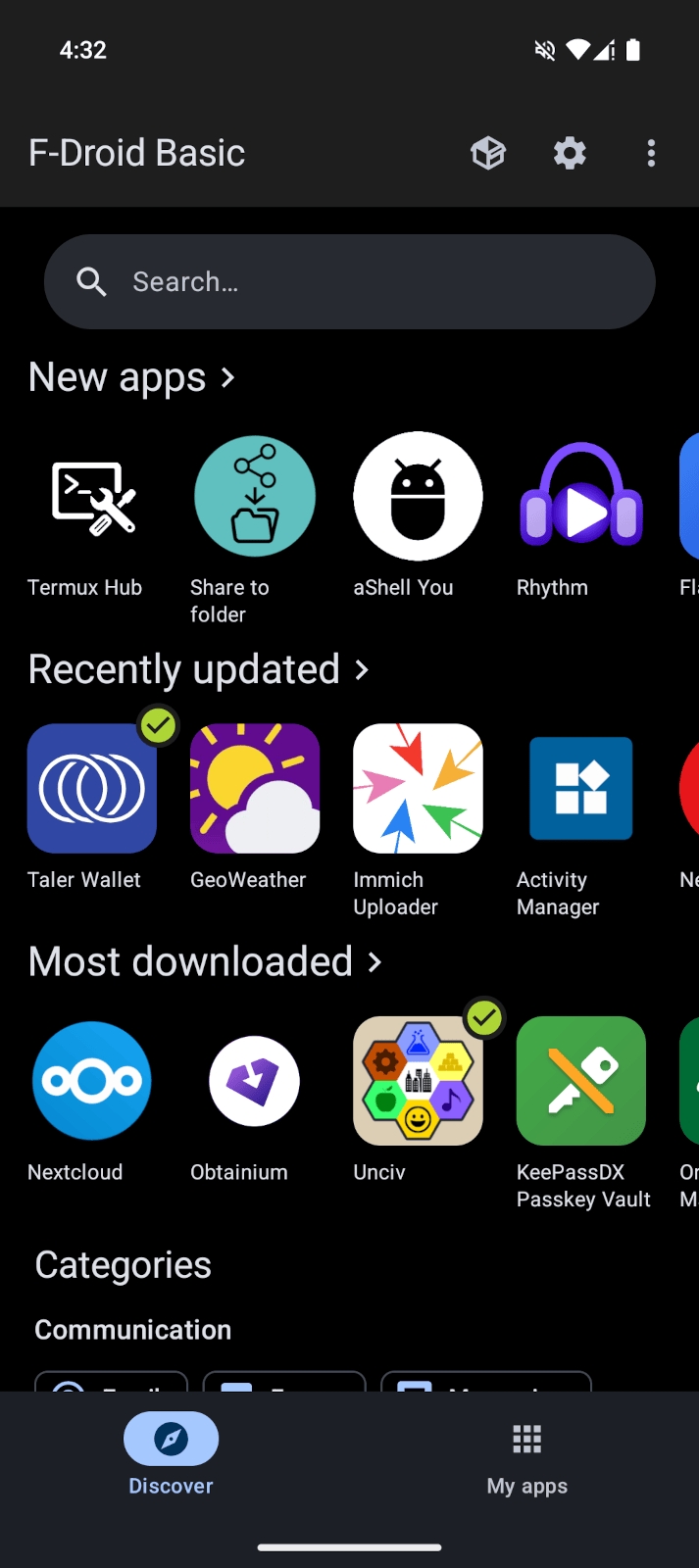 Fdroid nova imagem da interface