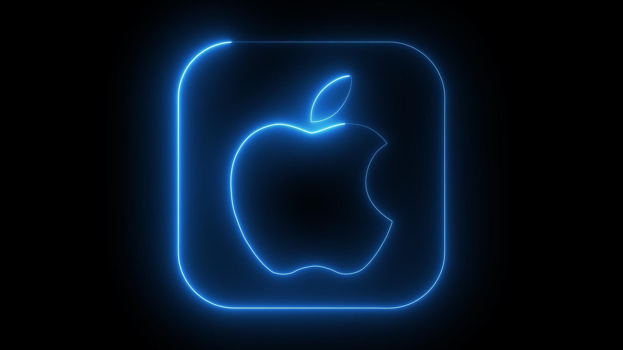 Apple logo em azul