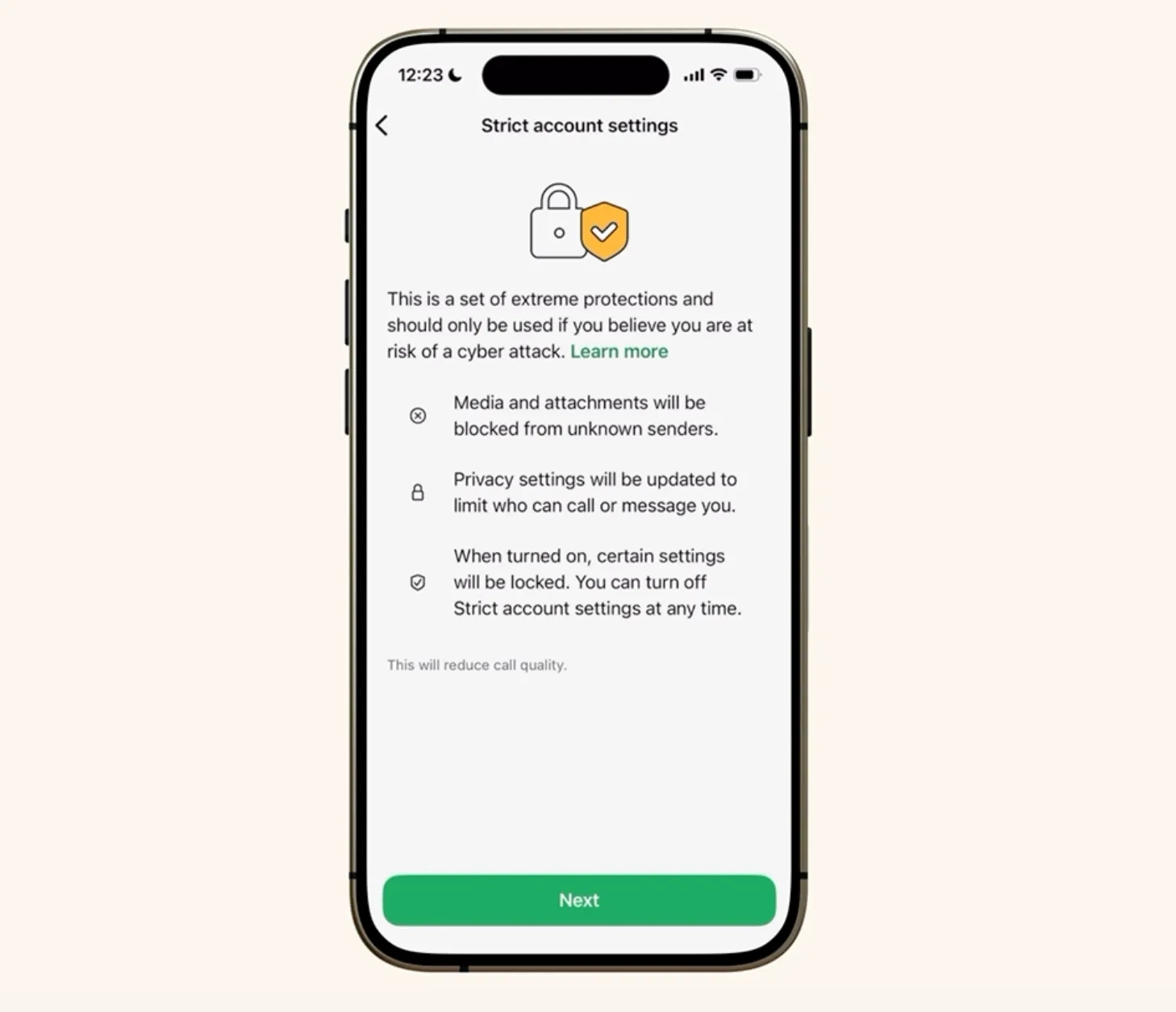 nova proteção do whatsapp