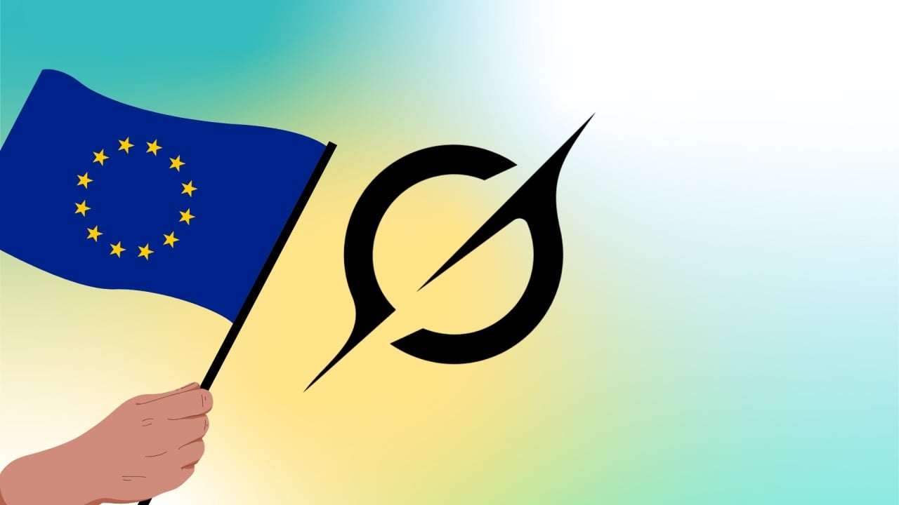 Grok com bandeira da UE
