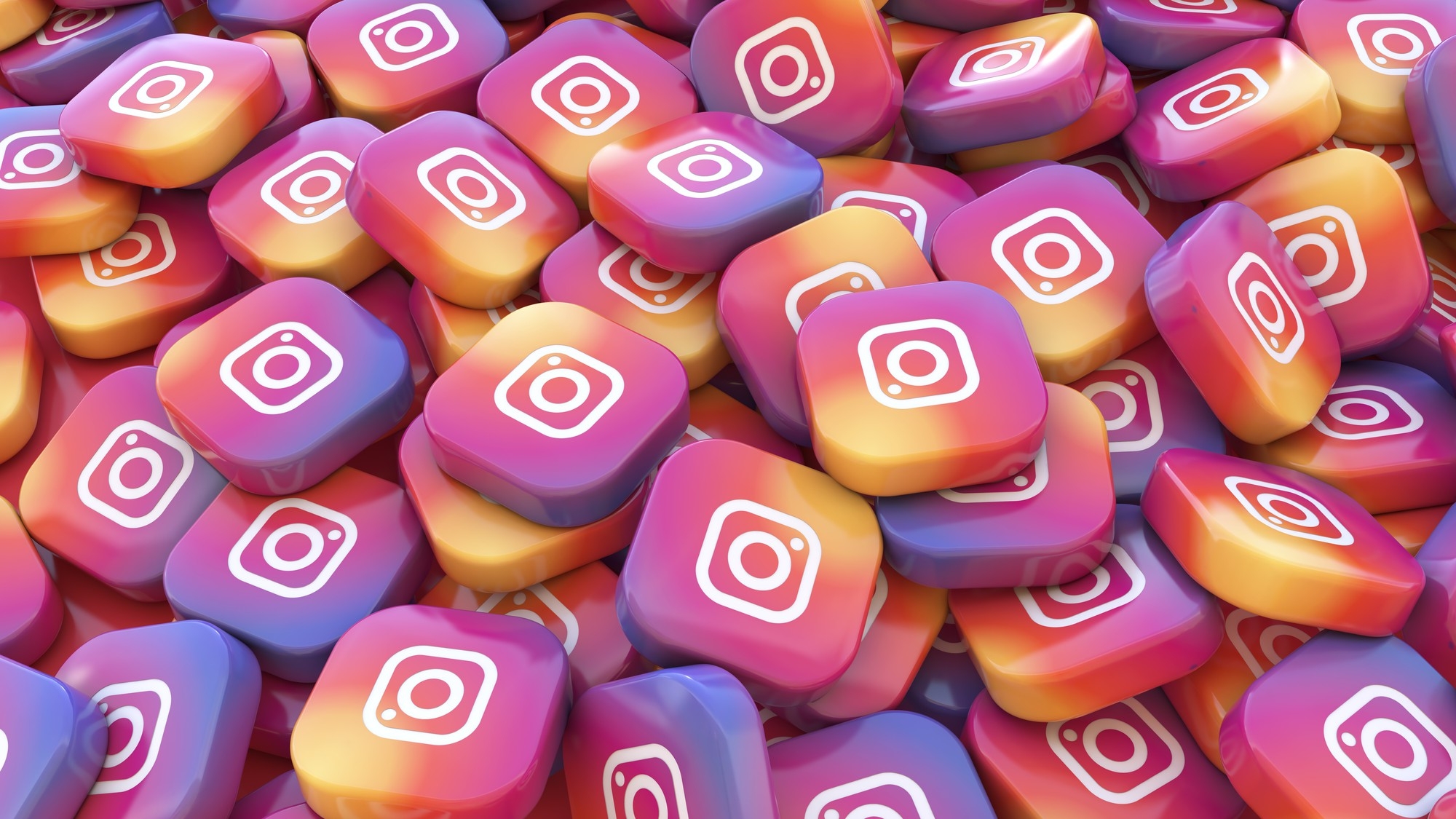 Instagram logos 3d