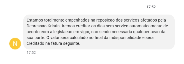mensagem da nos