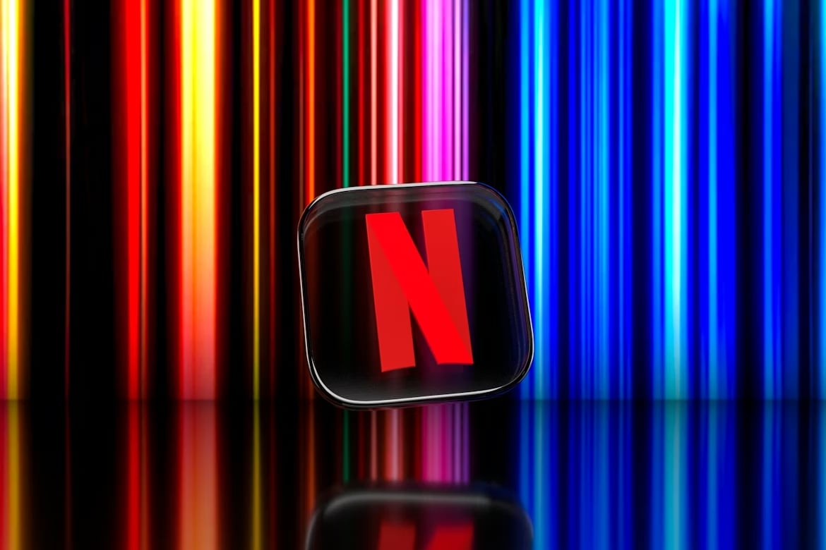 Netflix logo 3D