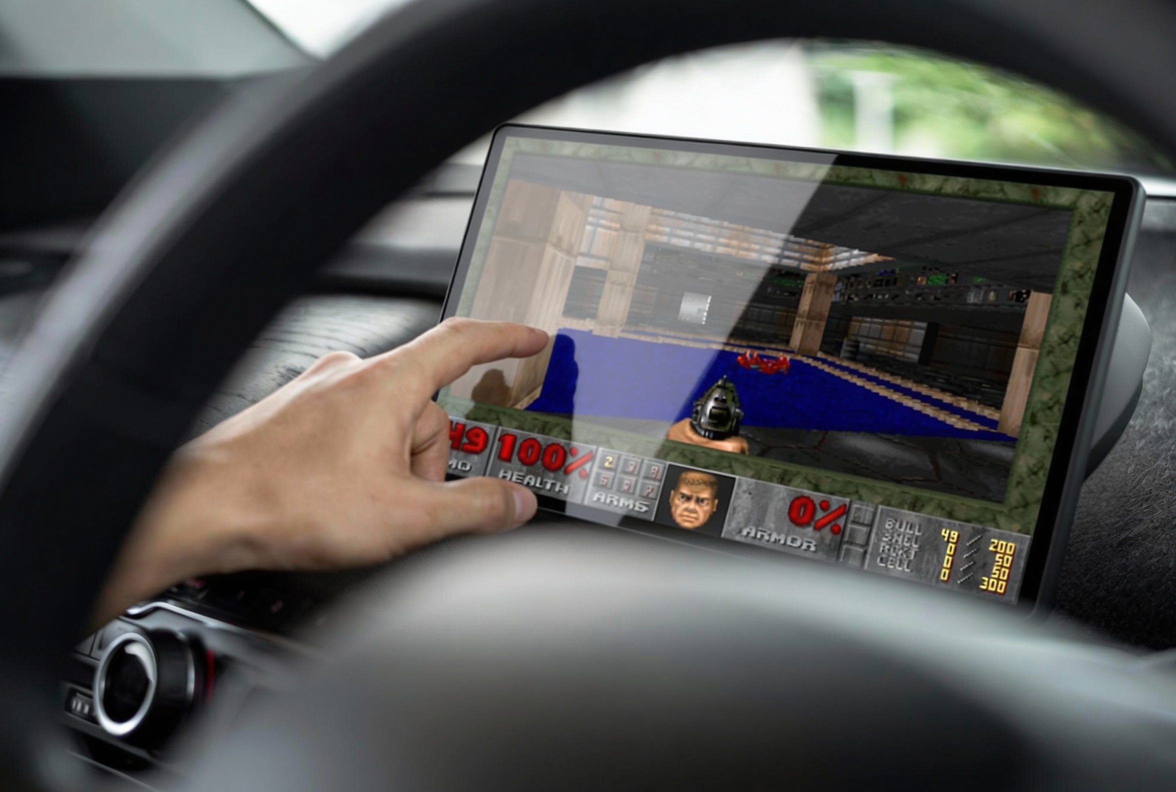 Doom no ecrã de um EV