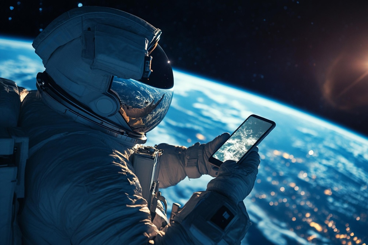 astronauta com telemovel