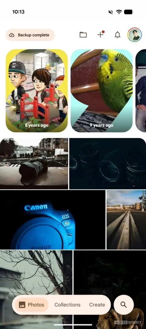 detalhes da nova interface do google fotos