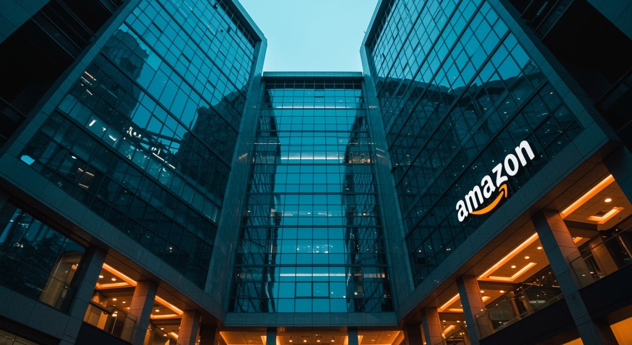 logo da amazon em prédio