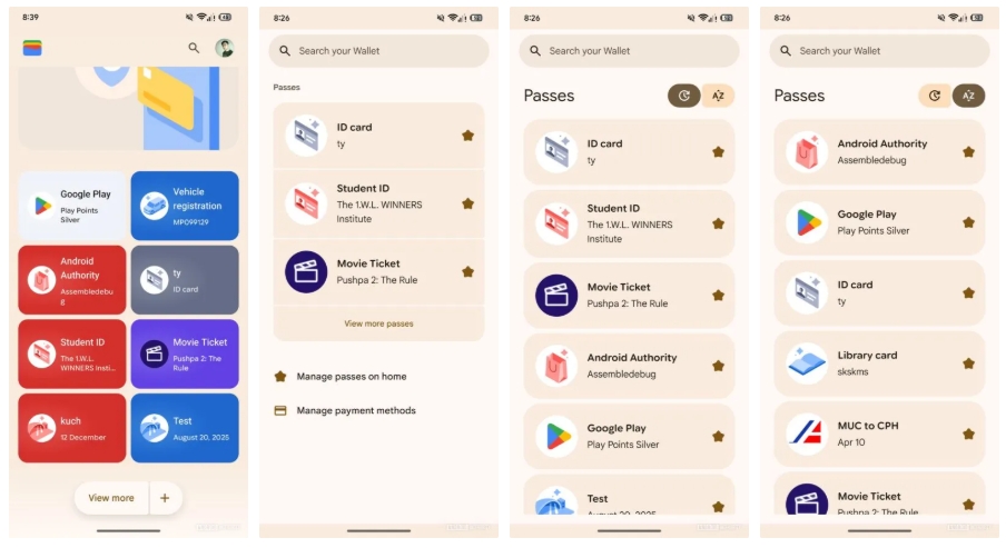 novo design da carteira da google