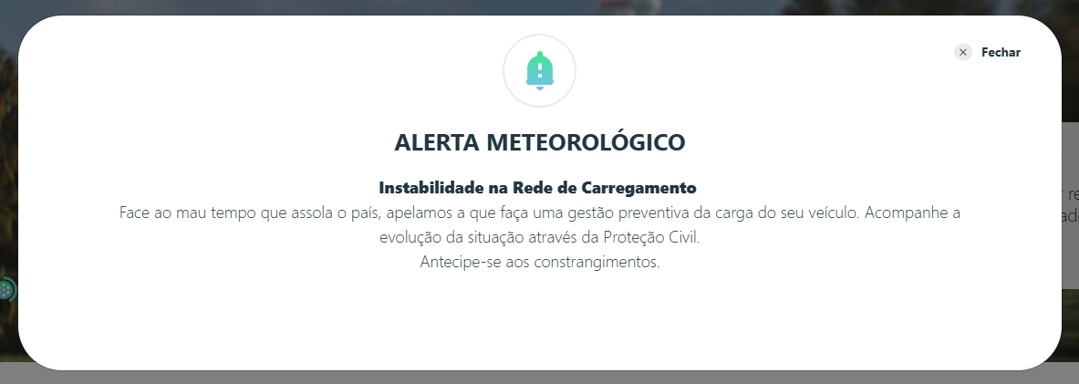 mensagem no site da empresa