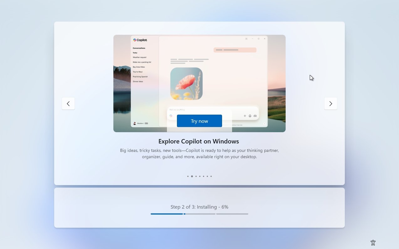 Copilot no setup do Windows