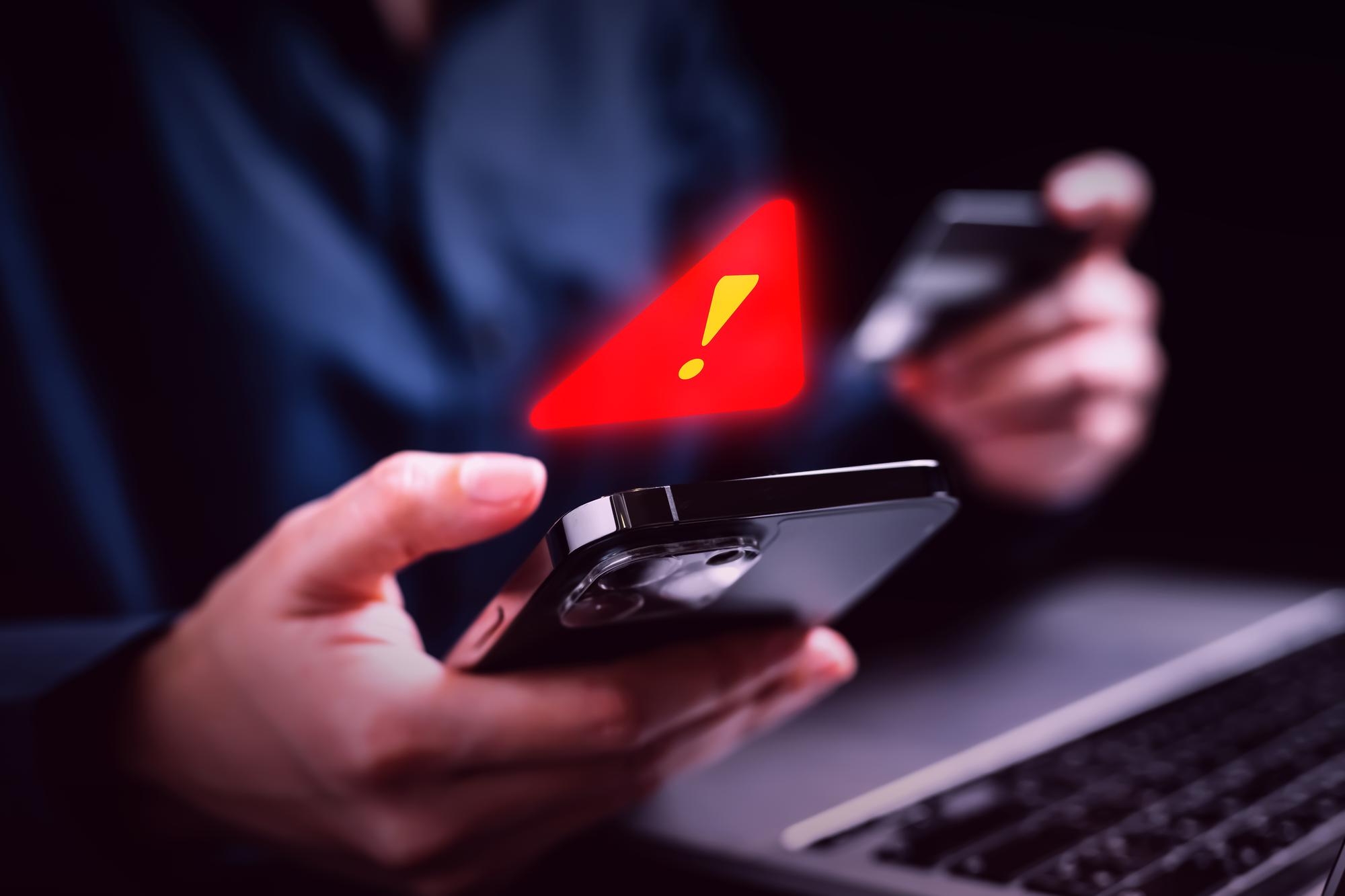 fraude em sinal de alerta