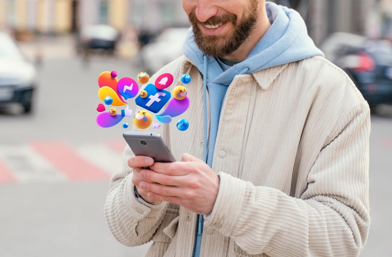 Redes sociais em smartphone
