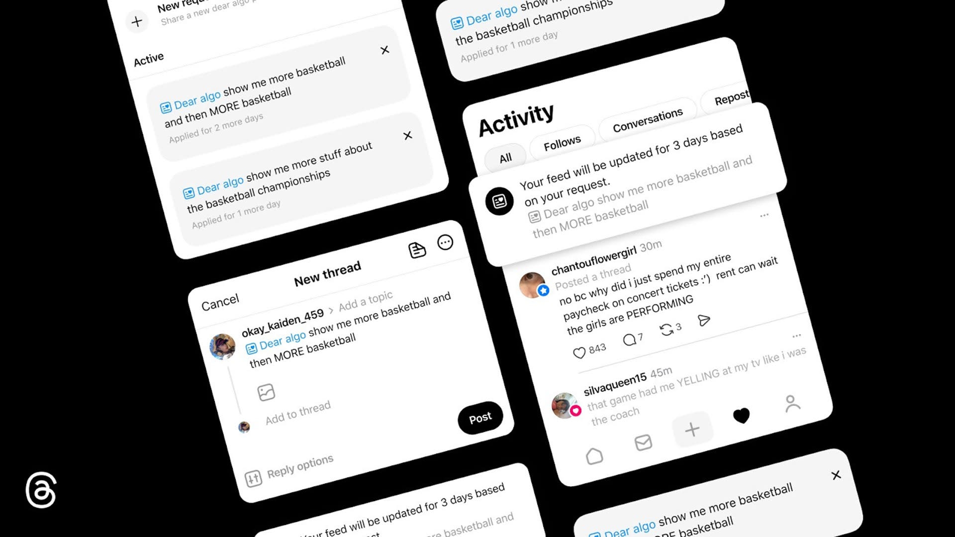 Threads da Meta com Dear Algo