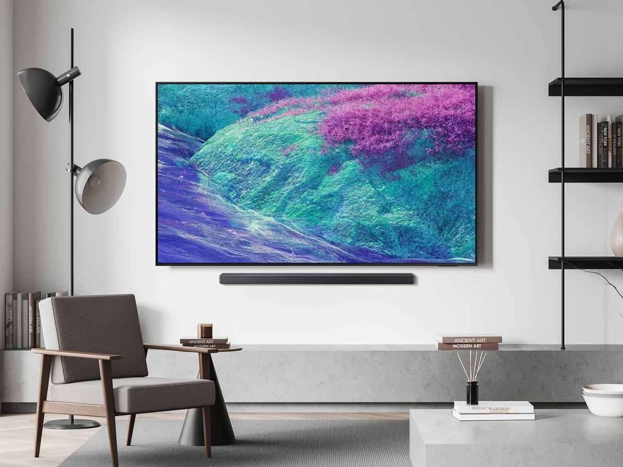 Samsung TV montada na parede