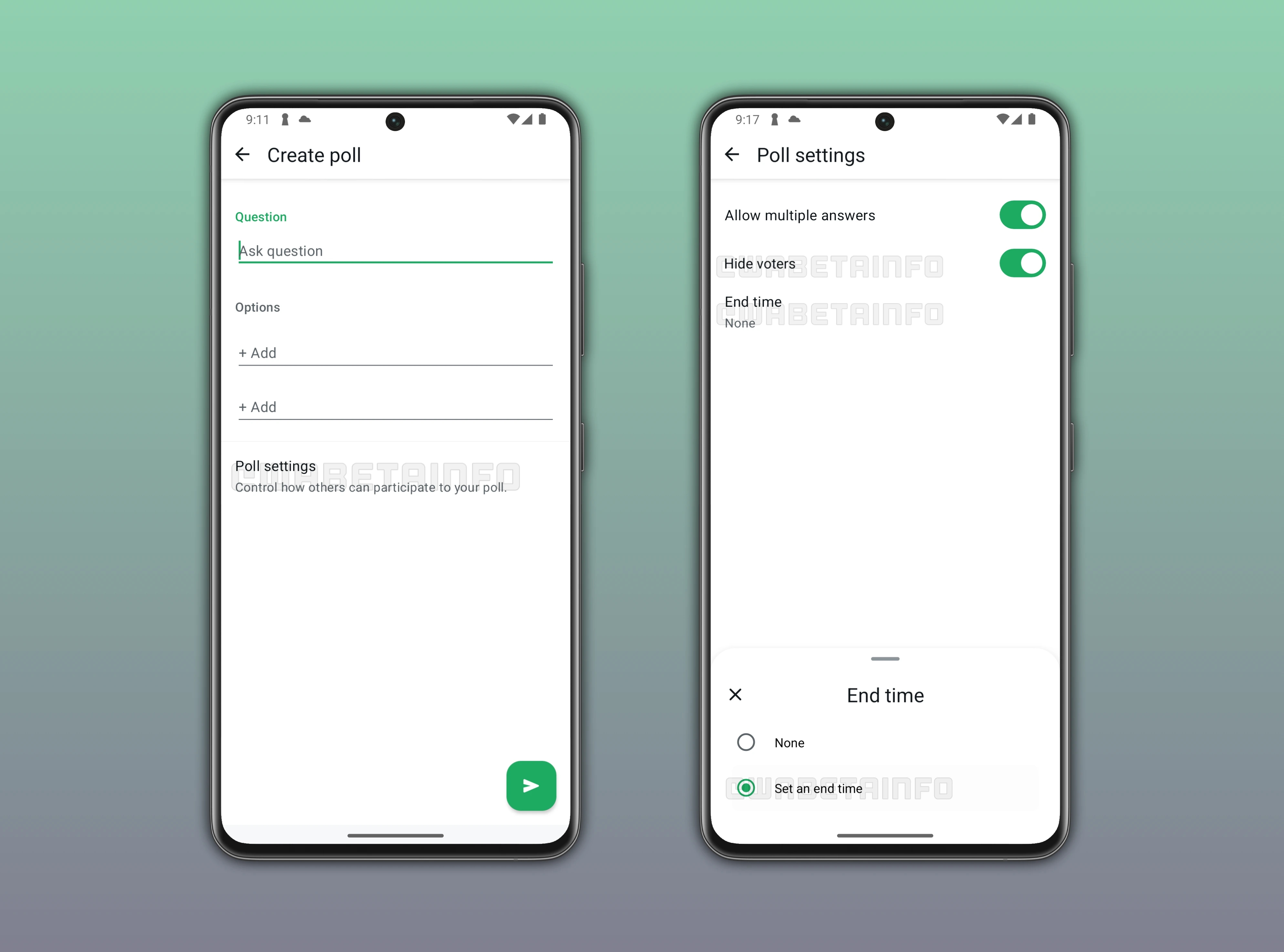 sondagens no whatsapp