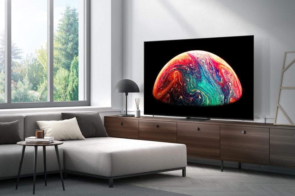Sala de estar com TV da Samsung