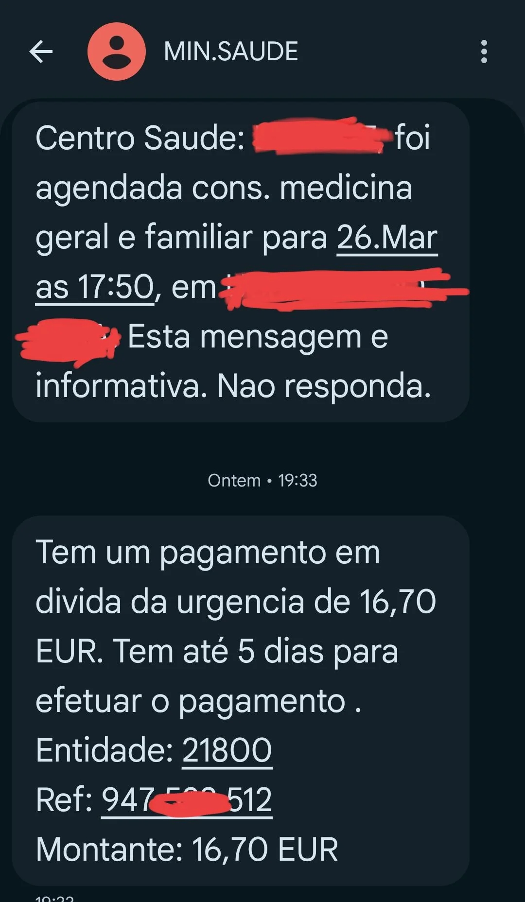 exemplo de mensagem fraudolenta