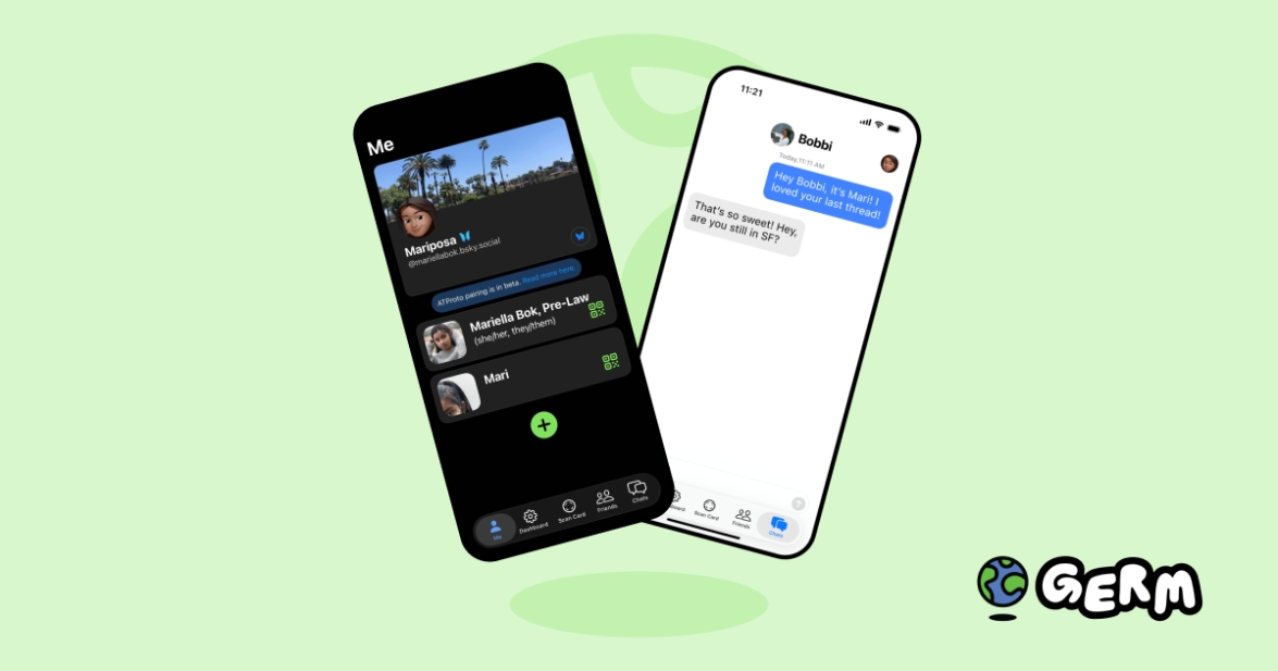 Germ com mensagens encriptadas via o protocolo do Bluesky