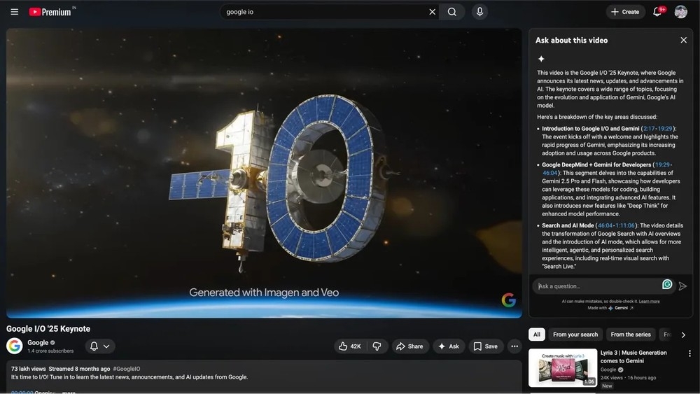 detalhes de nova ferramenta de IA no Youtube