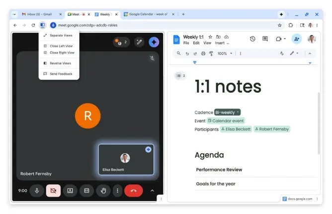 ecrã dividido no chrome