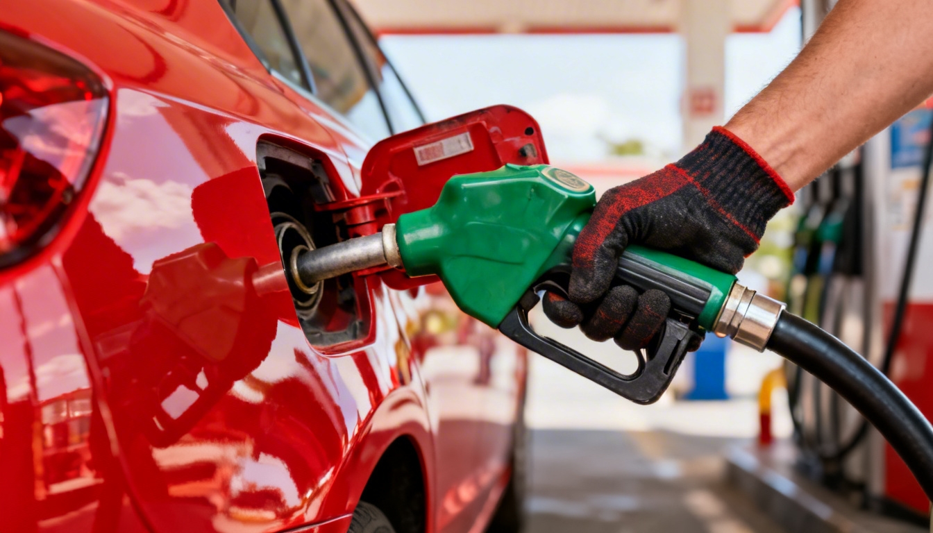 Pessoa a encher o carro com combustível