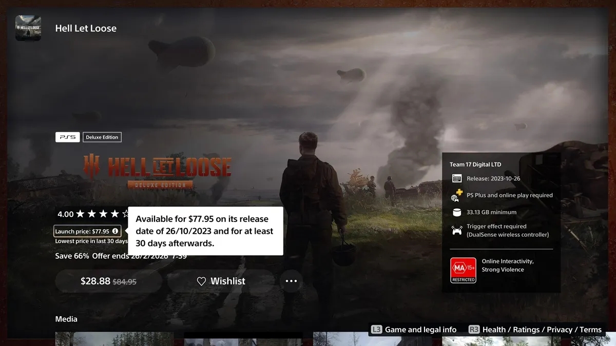 nova funcionalidade na ps store