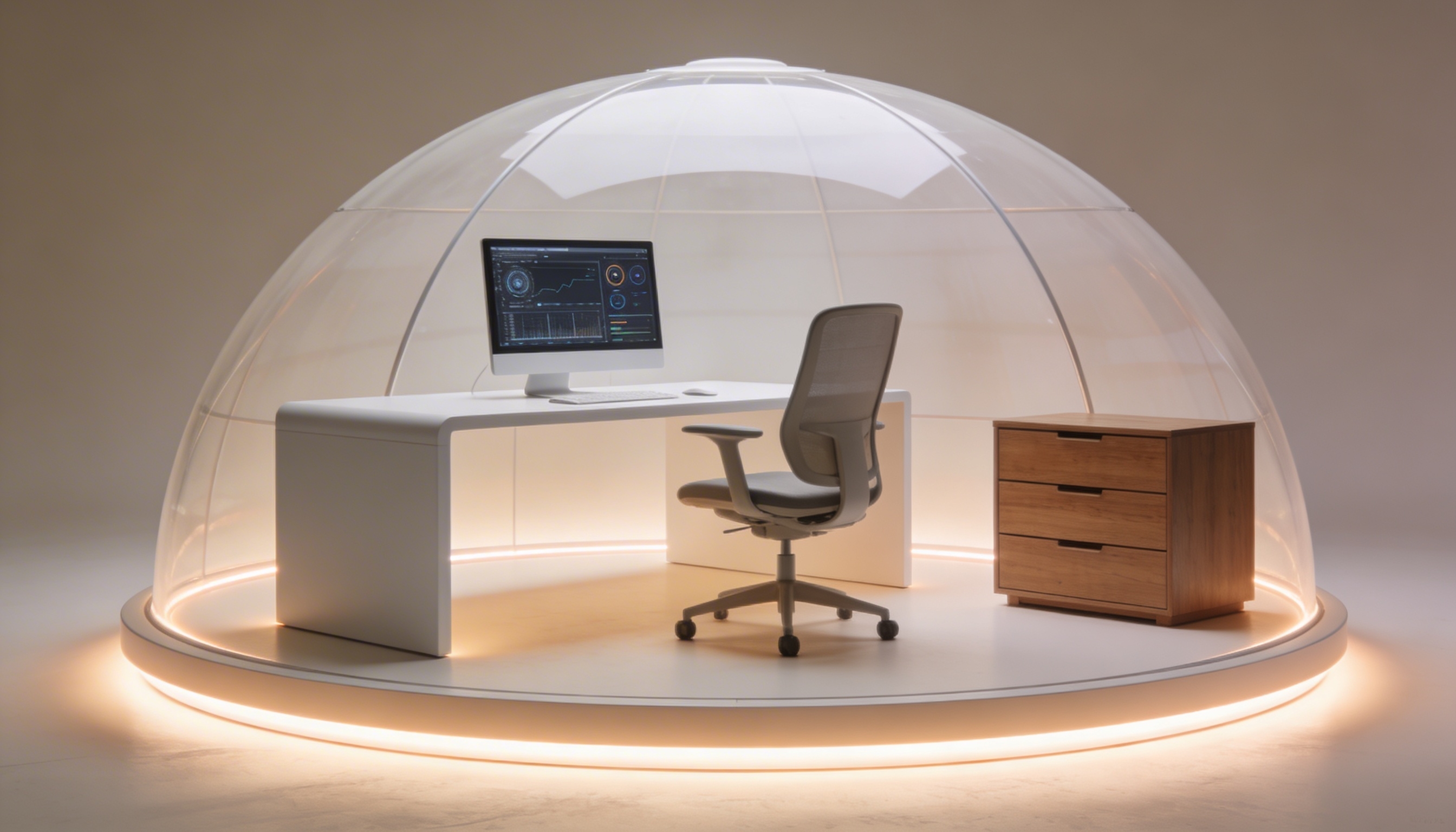 Computador dentro de uma bolha