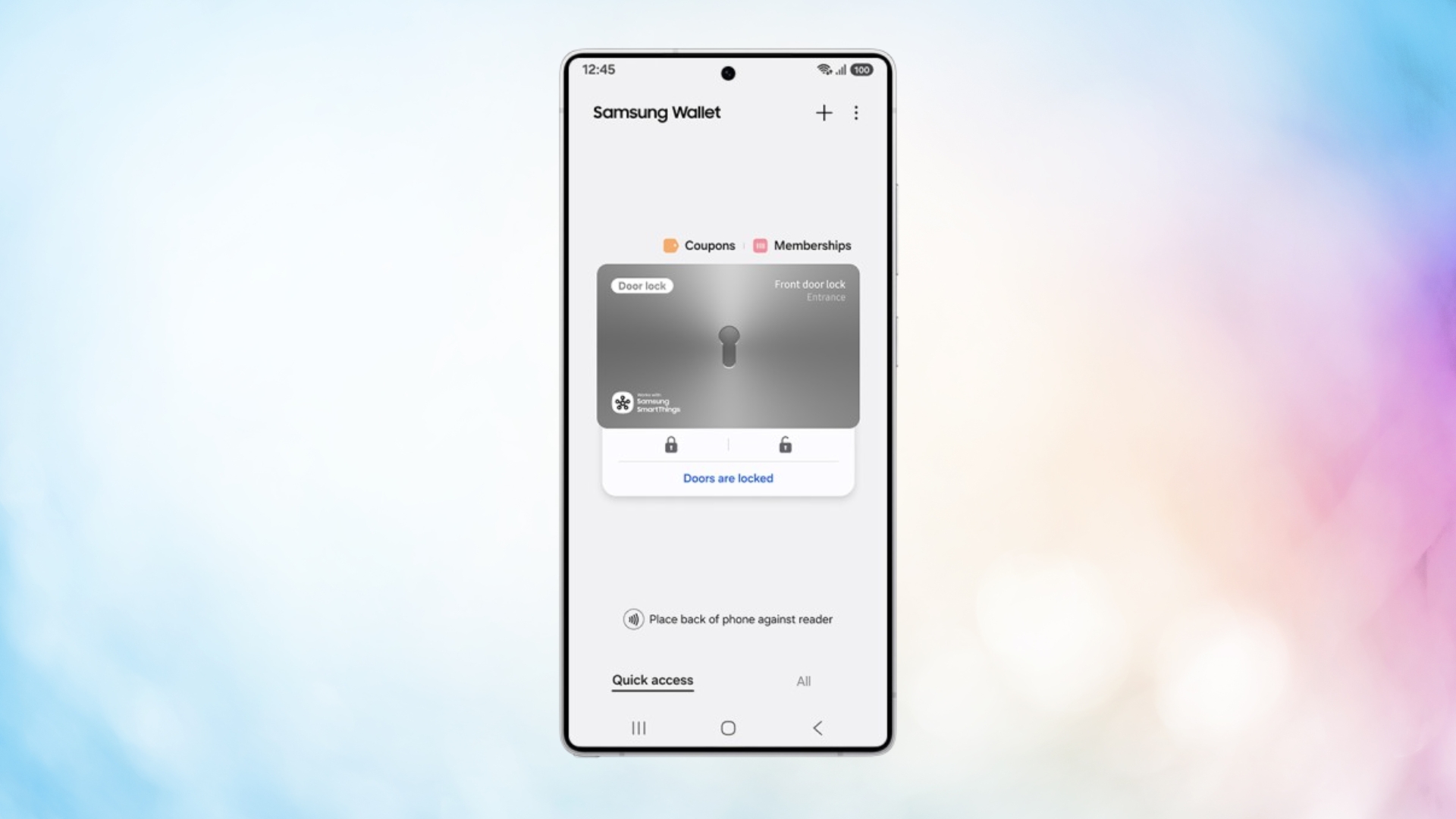 Samsung Wallet com chaves digitais de casa