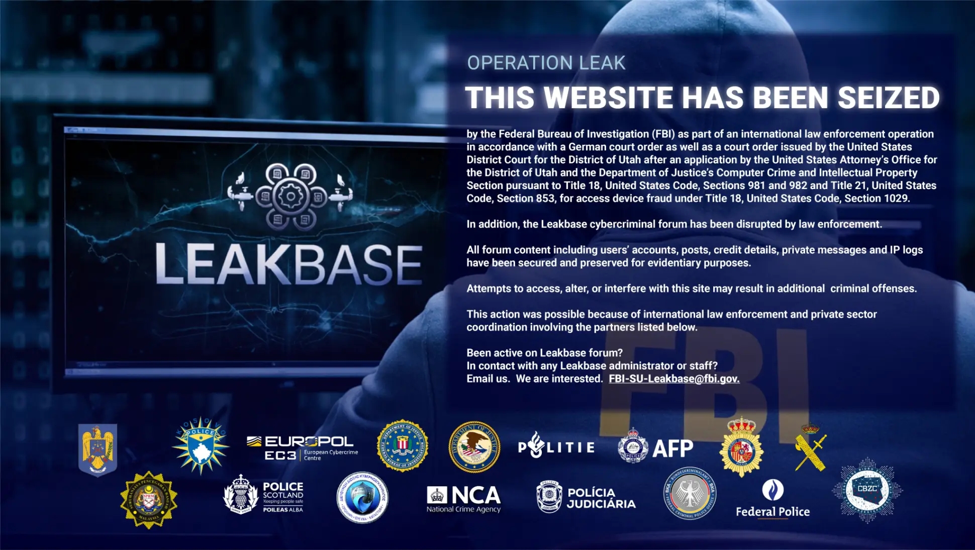 Leakbase apreendido pelas autoridades