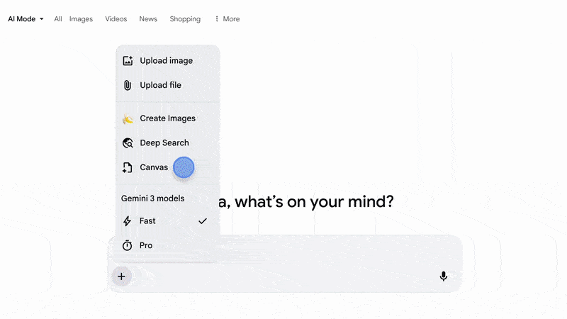 funcionalidade da google para pesquisa com canvas
