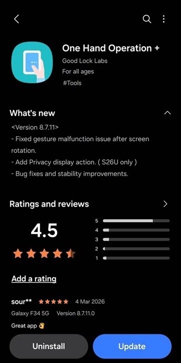 detalhes da atualização