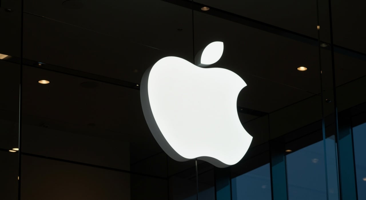 Apple logo em edifício