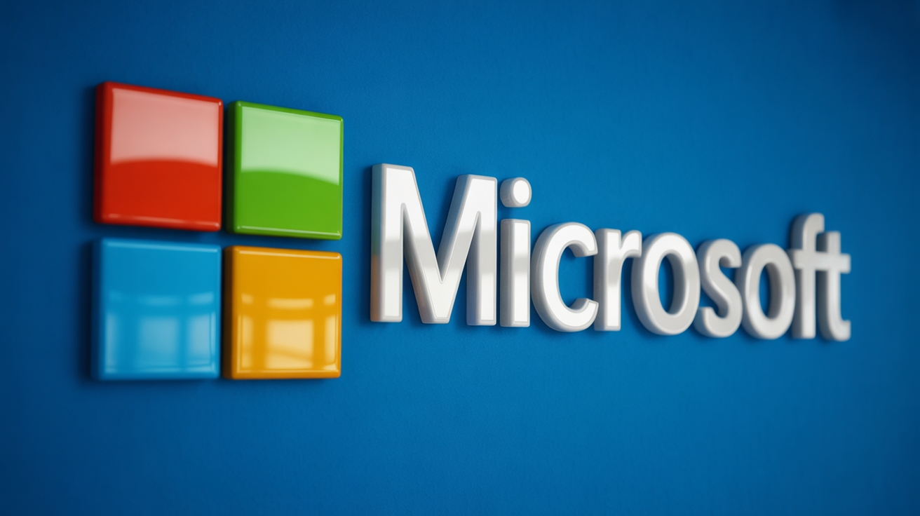 Microsoft logo em parede