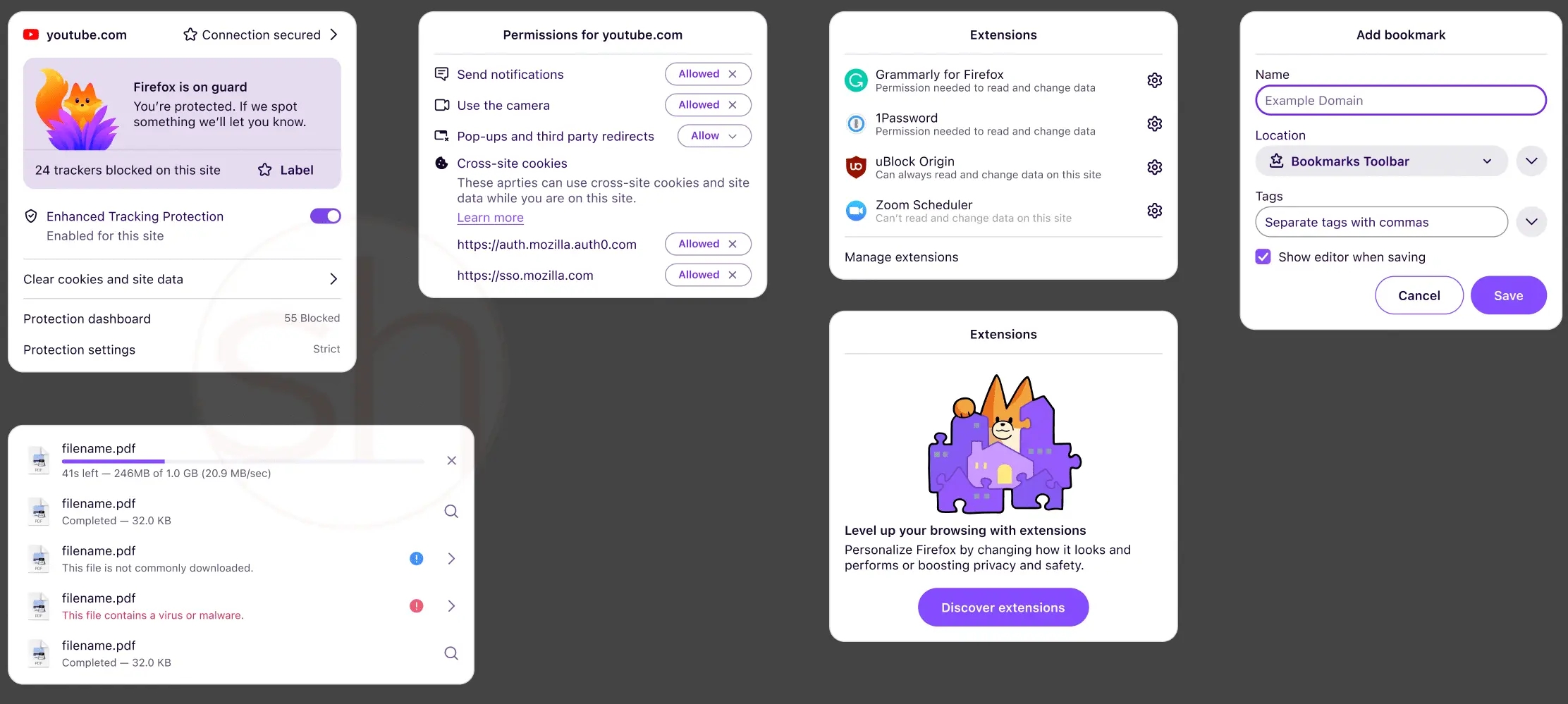 detalhes do novo firefox em conceito