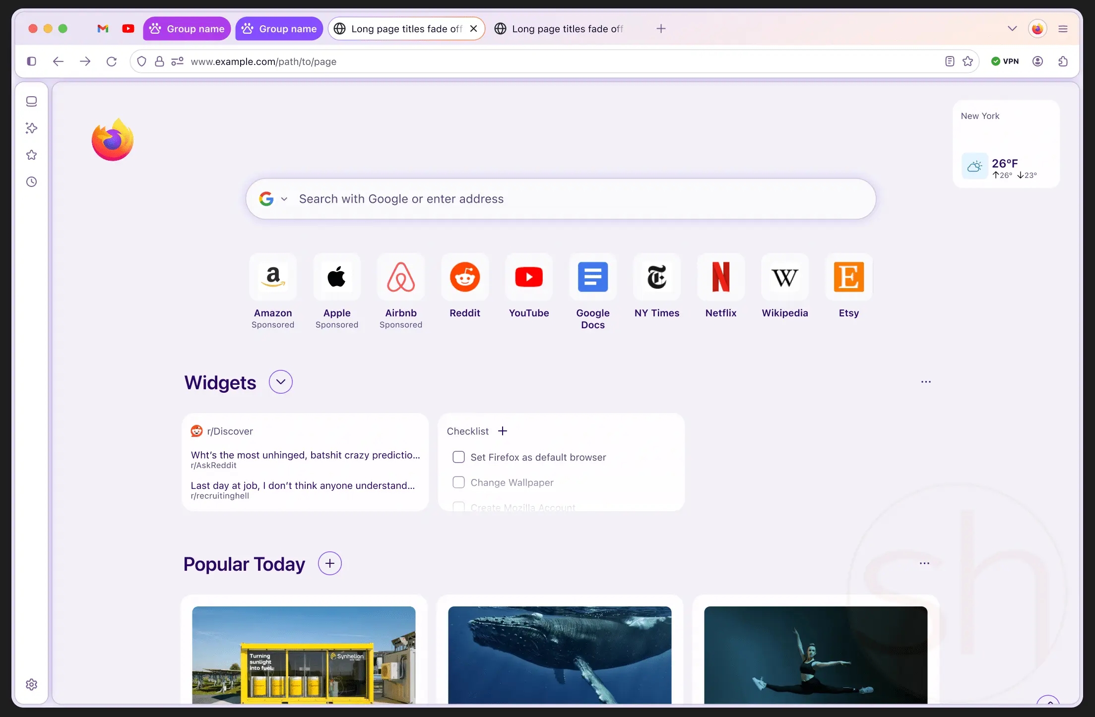 Nova interface do firefox