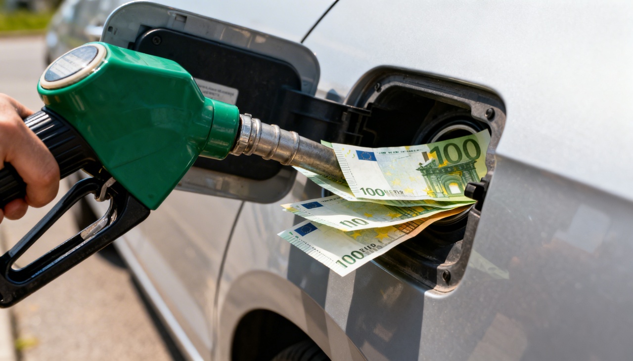 gasolina a sair como notas para dentro do carro