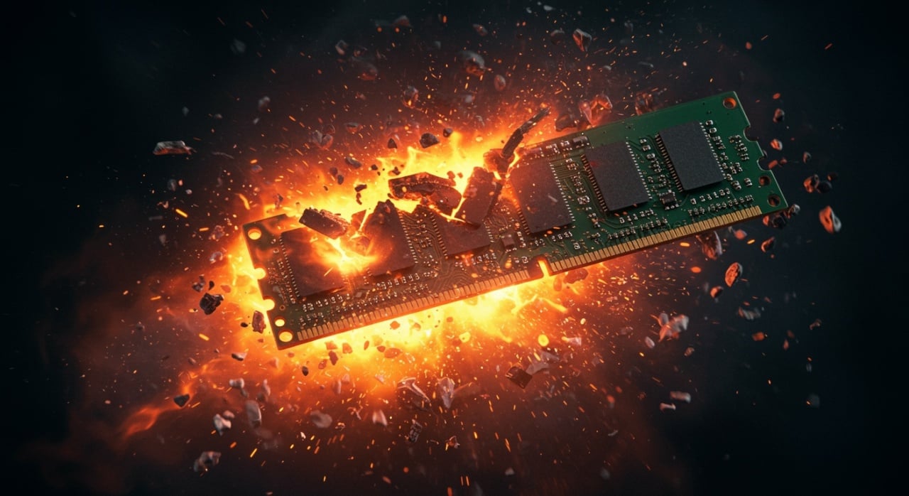 RAM de computador a explodir