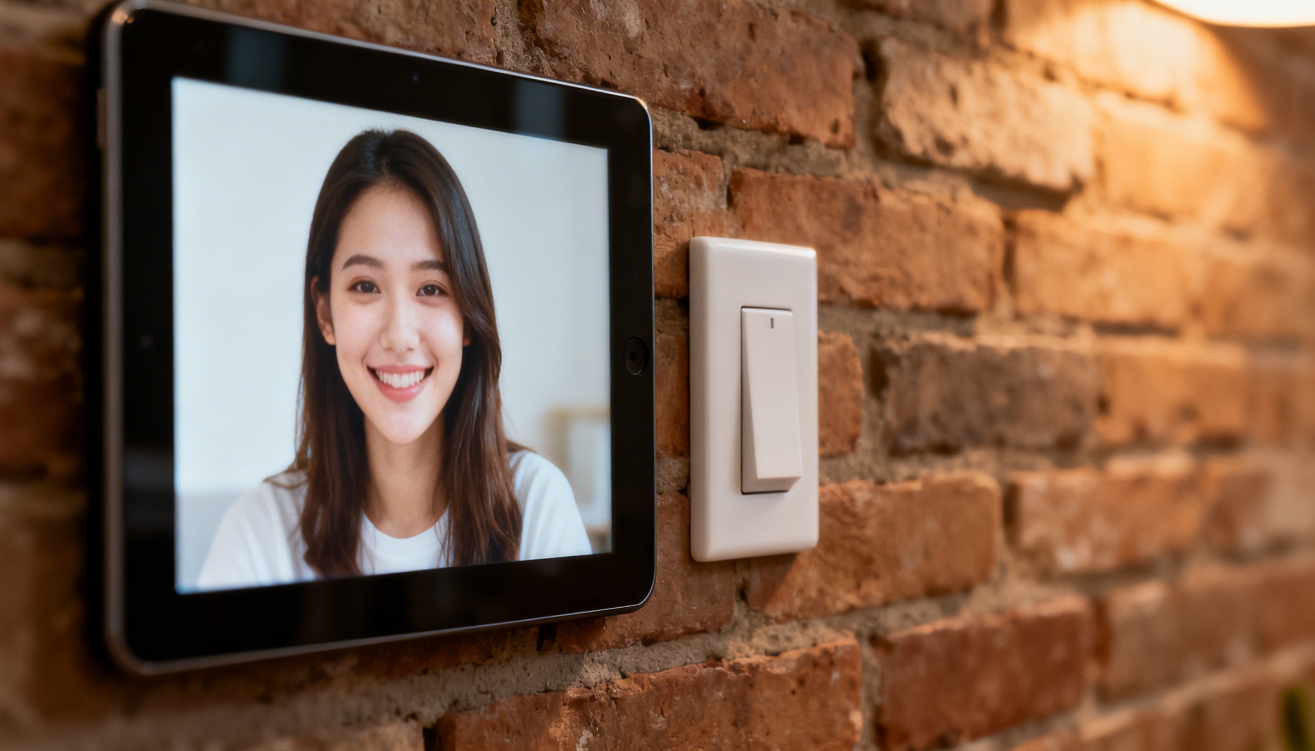 Dispositivo em parede ao pé de interruptor