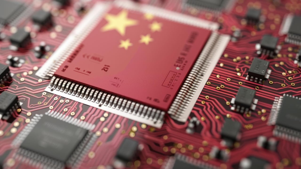 chip de computador com bandeira da china