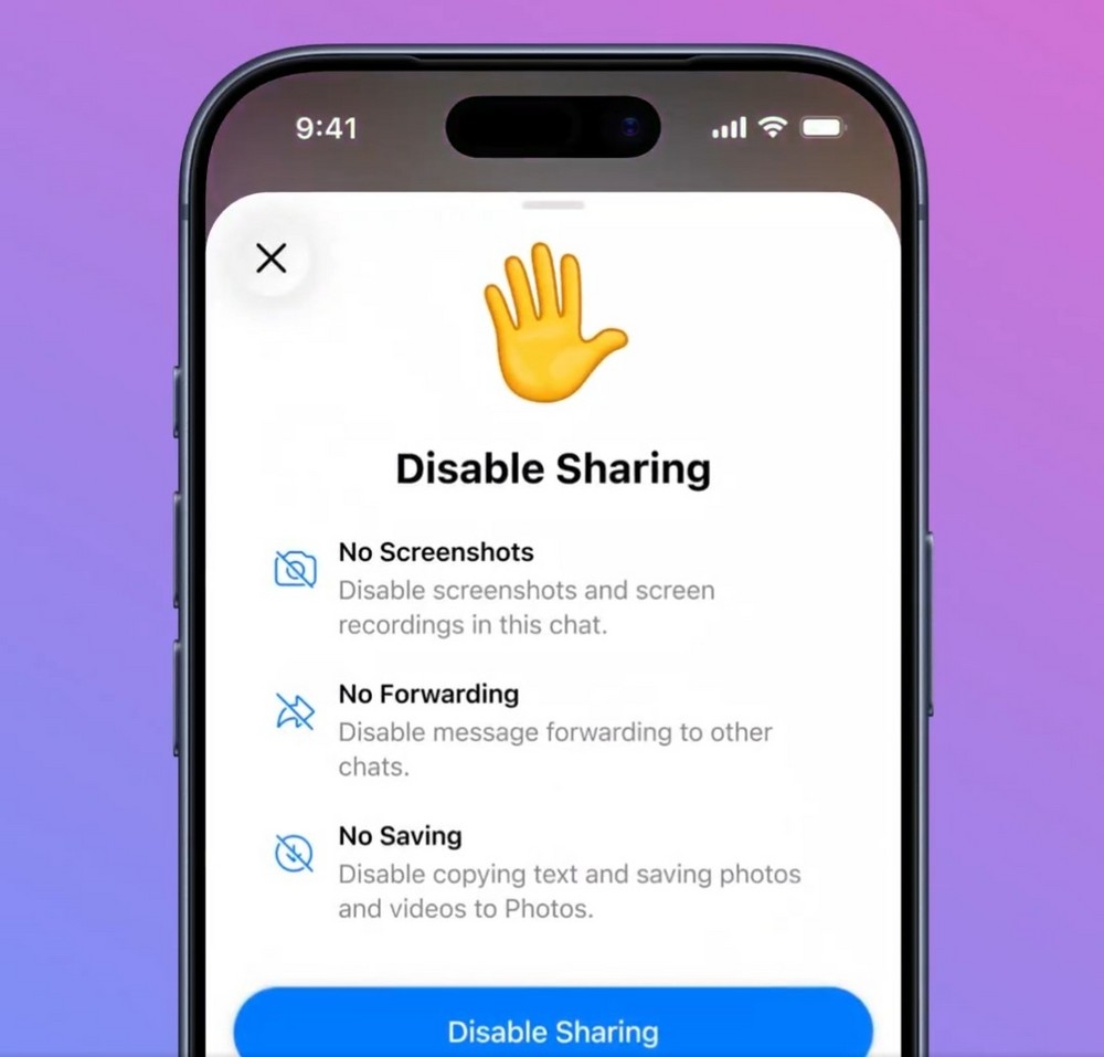 Restringir partilha do telegram