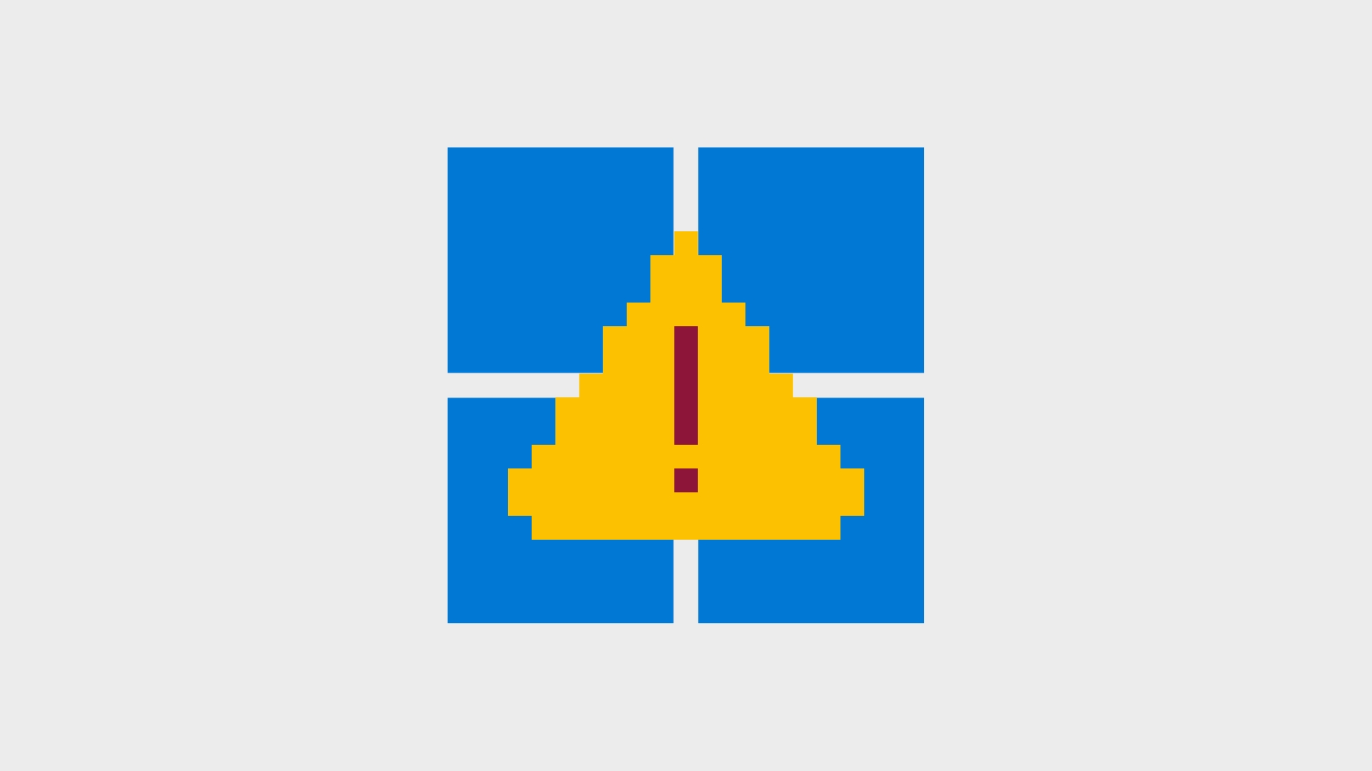 windows com sinal de alerta