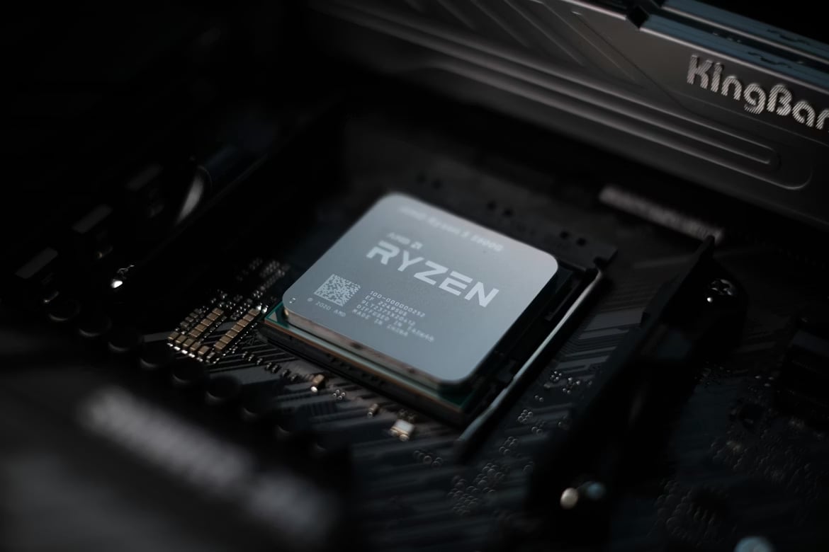 AMD Ryzen processador em motherboard