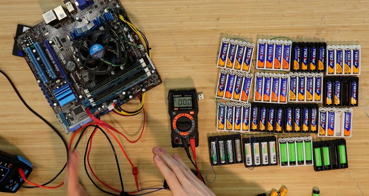 computador alimentado por pilhas AA