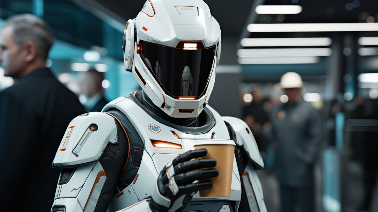 robot a beber café