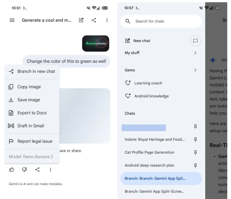 novidade do gemini para novos chats